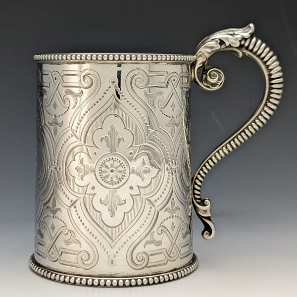 1864年 英国アンティーク 純銀(925シルバー) マグカップ 154g Robert Harper